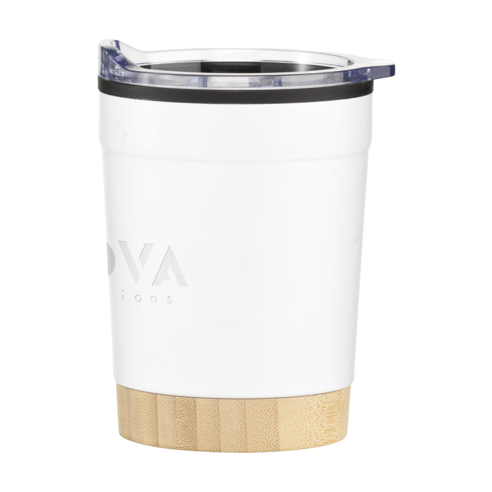 Logotrade Logogeschenke das Foto: Kobe Bamboo RCS Kaffeetasse aus recyceltem Stahl, 350 ml