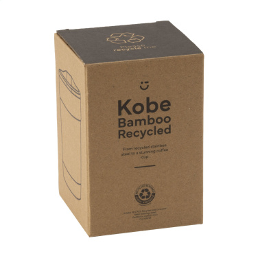 Logotrade Werbeartikel das Foto: Kobe Bamboo RCS Kaffeetasse aus recyceltem Stahl, 350 ml