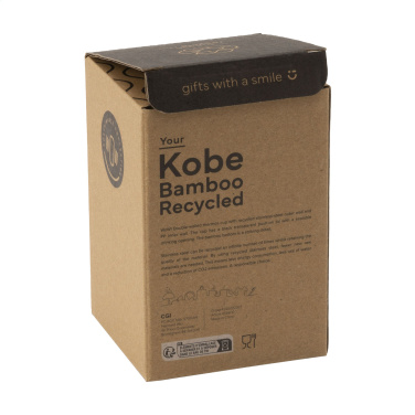 Logotrade Firmengeschenke das Foto: Kobe Bamboo RCS Kaffeetasse aus recyceltem Stahl, 350 ml