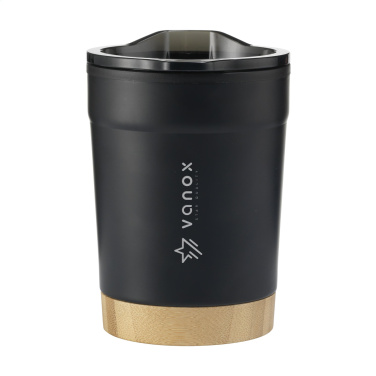 Logotrade Werbegeschenke das Foto: Kobe Bamboo RCS Kaffeetasse aus recyceltem Stahl, 350 ml