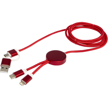 Logotrade Geschäftsgeschenke das Foto: Alasia 150 cm 5-in-1 Kabel aus recyceltem Kunststoff für Datenübertragung und 27W Schnellladung