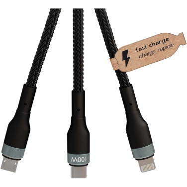 Logotrade Werbegeschenke das Foto: SCX.design C53 100W ultraschnelles 5-in-1 Ladekabel aus rPET