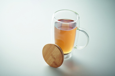 Logotrade Geschäftsgeschenke das Foto: Doppelwandiger Glasbecher 450ml