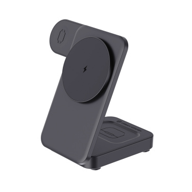 Logotrade Werbegeschenke das Foto: Urban Vitamin Arcadia 15W 3in1 Magnet-Charger aus RCS rABS
