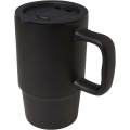 Carter 450 ml Keramiktasse mit Kunststoffdeckel, Tiefschwarz