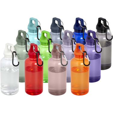 Logotrade Geschäftsgeschenke das Foto: Oregon 400 ml RCS-zertifizierte Trinkflasche aus recyceltem Kunststoff mit Karabiner 