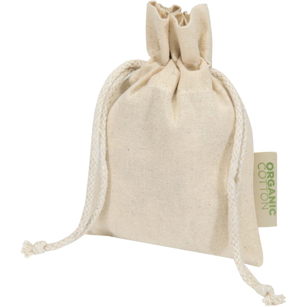 Logotrade Werbeartikel das Foto: Odisha 140 g/m² OCS Bio-Geschenktasche – 15 × 10 cm