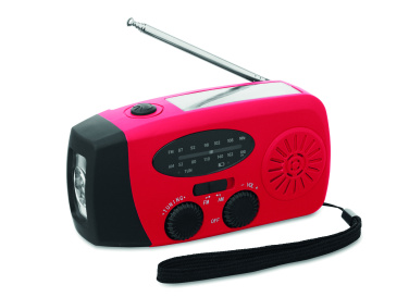 Logotrade Werbeartikel das Foto: AM/FM Radio SOS mit Taschenlampe