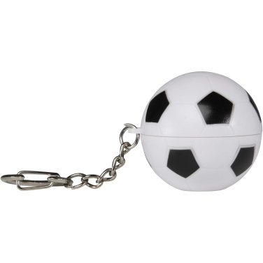 Logotrade Firmengeschenke das Foto: Rami Fußball Lippenpflege Vanille mit LSF 15 und Schlüsselanhänger