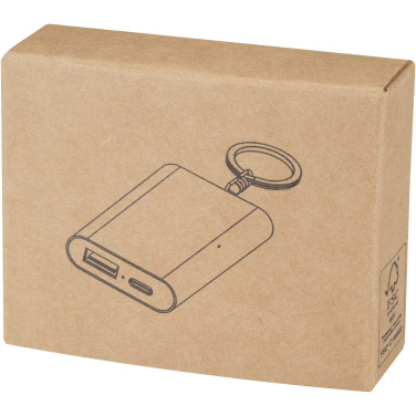 Logotrade Firmengeschenke das Foto: Arcturus 2000 mAh Powerbank aus recyceltem Aluminium mit Schlüsselanhänger