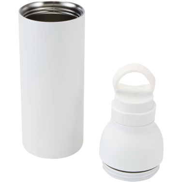Logotrade werbemittel das Foto: Illuminate 650 ml RCS-zertifizierte doppelwandige Trinkflasche aus recyceltem Edelstahl mit 3-teiligem Deckelset