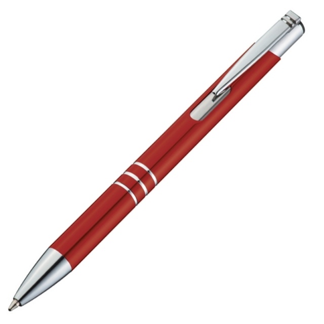 Logo trade promotional giveaways picture of: Metal ball pen 'Ascot'  color red