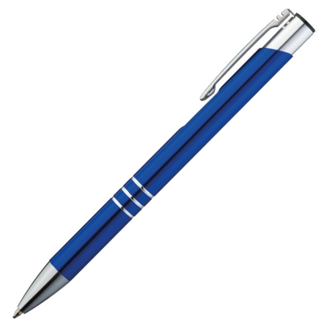Logotrade promotional gift picture of: Metal ball pen 'Ascot'  color blue