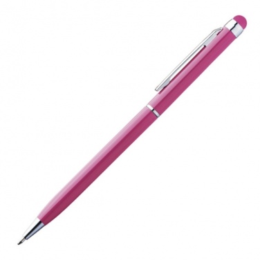 Logo trade promotional giveaways picture of: Ball pen with touch pen 'New Orleans'  color pink