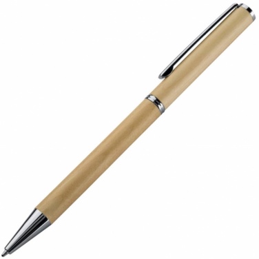 Logo trade promotional giveaway photo of: Wooden ball pen 'Heywood', lightbrown