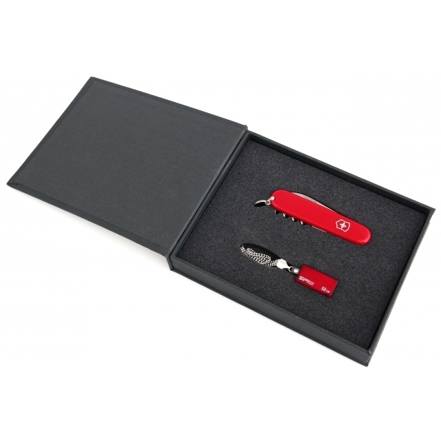 Logotrade promotional gift picture of: Giftset in red colour  8GB	color red
