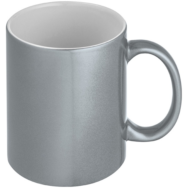 Logo trade promotional products image of: Sublimation mug Alhambra, metallic silver