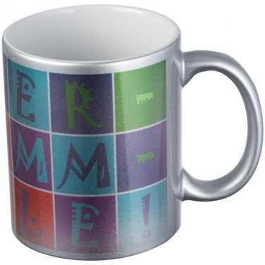 Logo trade promotional items image of: Sublimation mug Alhambra, metallic silver