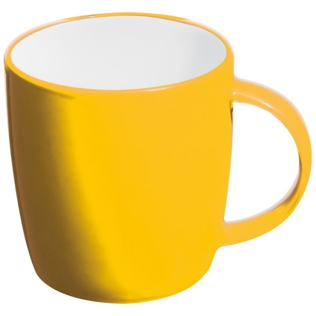 Logo trade promotional gift photo of: Ceramic mug Martinez, yellow