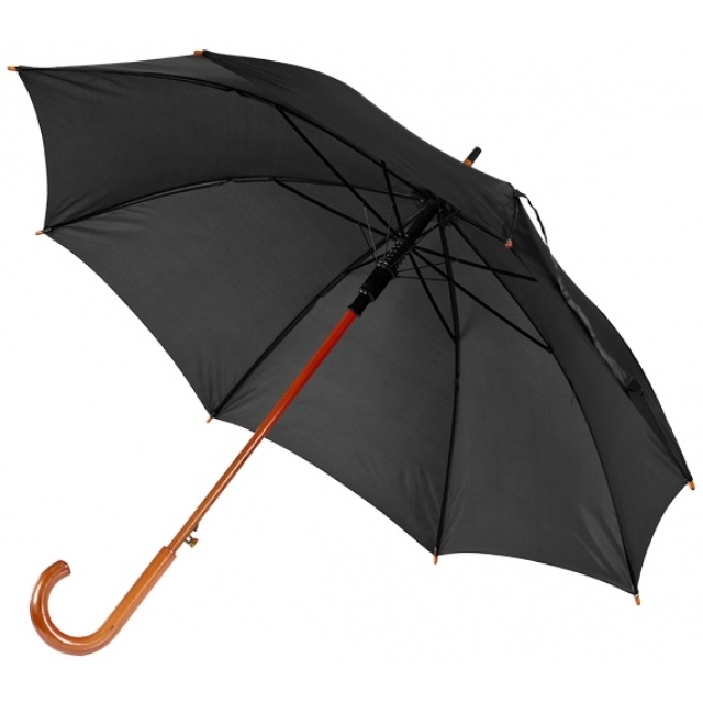Logotrade promotional giveaway picture of: Wooden umbrella NANCY, black