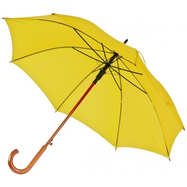 Logotrade business gifts photo of: Wooden automatic umbrella NANCY  color yellow