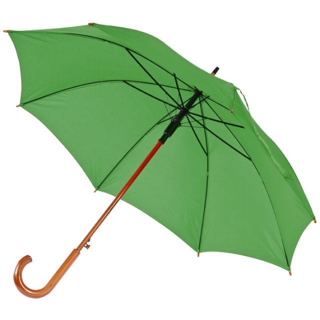 Logotrade promotional gift picture of: Wooden automatic umbrella NANCY  color green