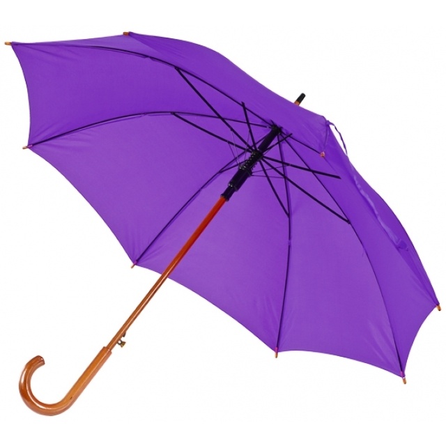 Logotrade promotional giveaway image of: Wooden automatic umbrella NANCY  color purple