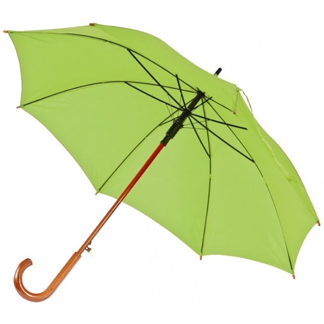 Logo trade promotional items picture of: Wooden automatic umbrella NANCY  color light green