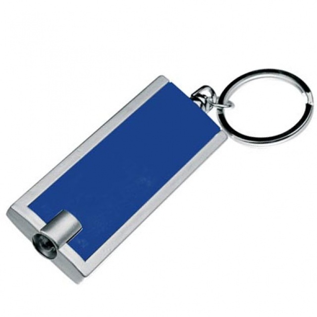 Logo trade promotional gift photo of: Plastic key ring 'Bath'  color blue