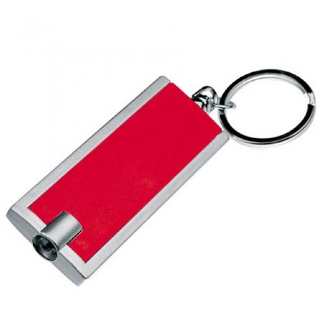Logotrade promotional giveaway image of: Plastic key ring 'Bath'  color red