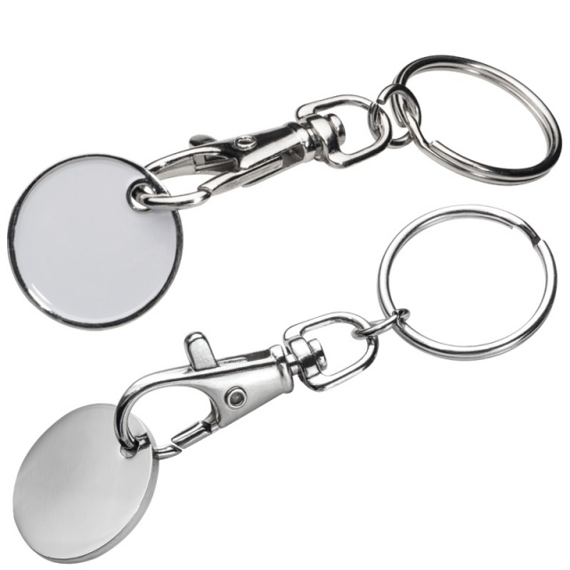 Logotrade promotional giveaway image of: Key ring ARRAS  color white