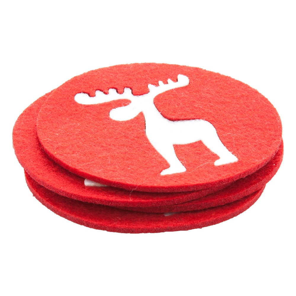 Logo trade corporate gifts image of: Christmas coaster set, red