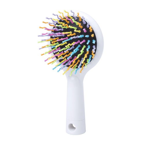 Logo trade promotional merchandise image of: hairbrush with mirror AP781435-01 white