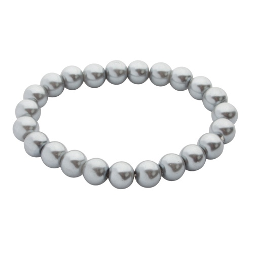 Logo trade promotional gift photo of: bracelet with pearls, silver