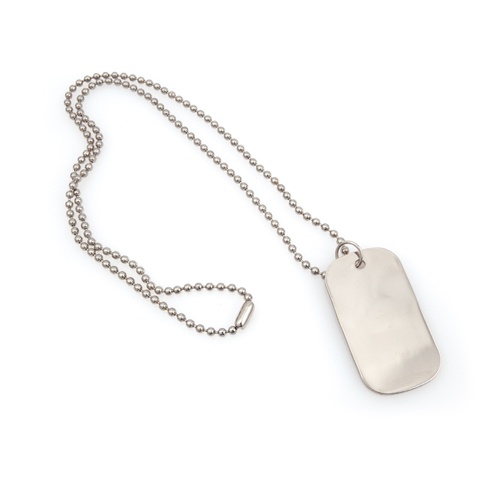 Logo trade promotional gift photo of: dog tag pendant, silver