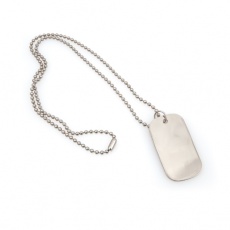 dog tag pendant, silver
