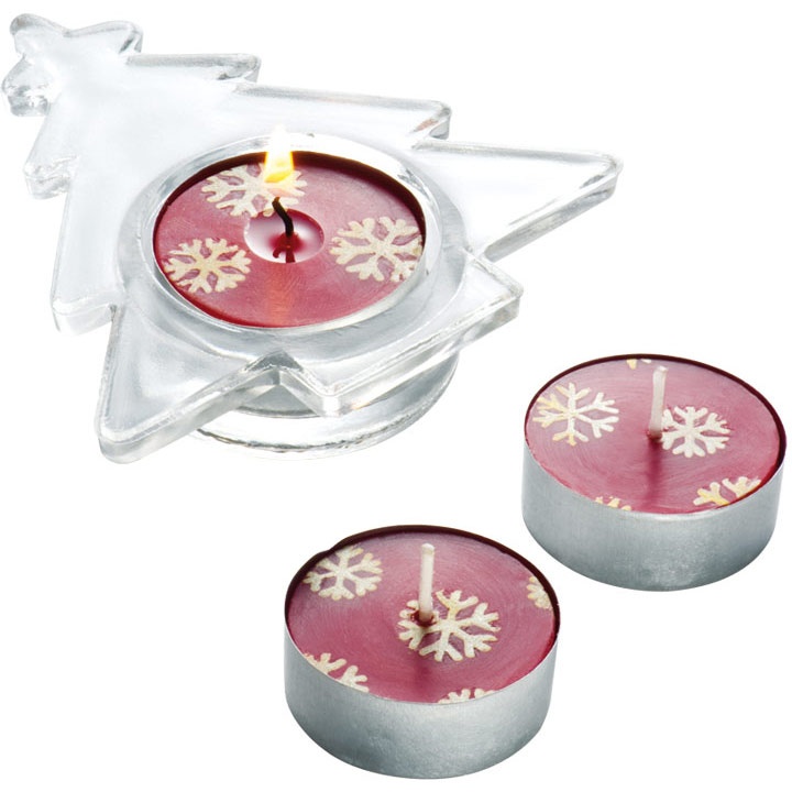 Logo trade corporate gifts picture of: Christmas candle set TUMBA, red