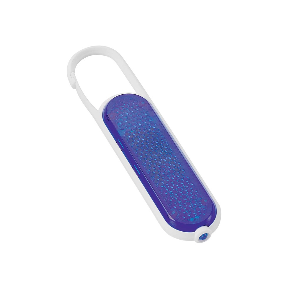 Logotrade business gift image of: Plastic safety reflector with carabiner and light, blue