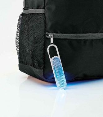 Logotrade promotional merchandise picture of: Plastic safety reflector with carabiner and light, blue