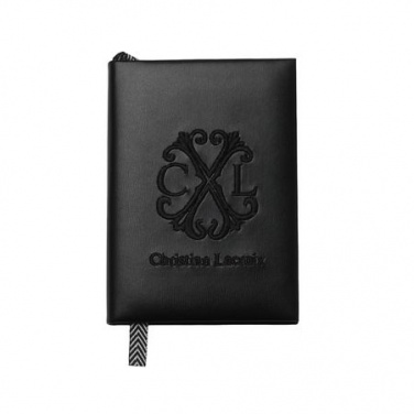 Logo trade promotional giveaways image of: Note pad A6 Logotype, black