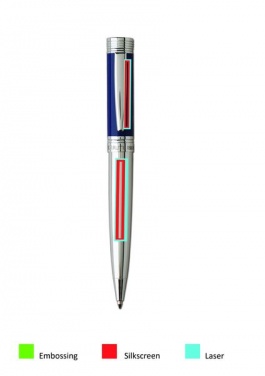 Logo trade promotional gift photo of: Ballpoint pen Zoom Azur, blue