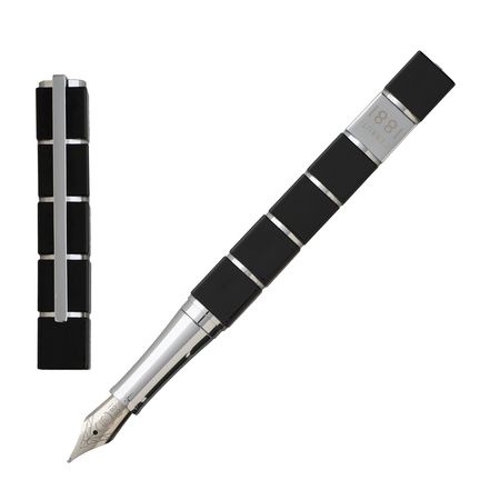 Logo trade promotional items image of: Fountain pen Cubo, black