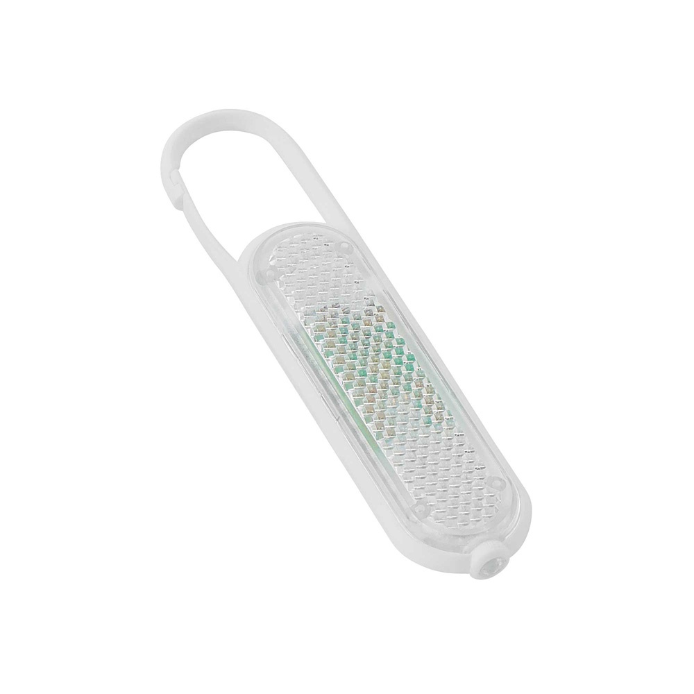 Logotrade corporate gift image of: Plastic safety reflector with carabiner and light, white