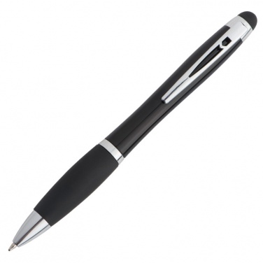Logo trade promotional gifts image of: Light up touch pen LA NUCIA, Black