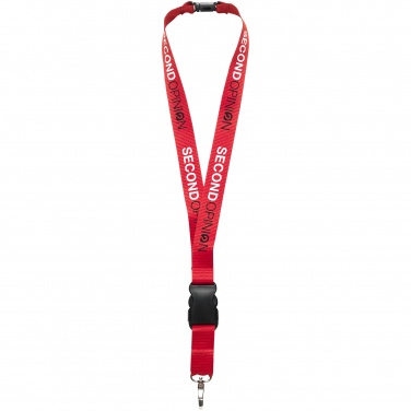 Logo trade advertising products image of: Yogi lanyard with detachable buckle, red