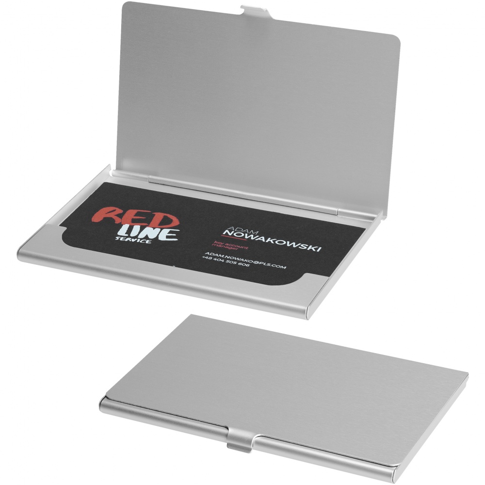 Logo trade promotional merchandise photo of: Shanghai business card holder, silver