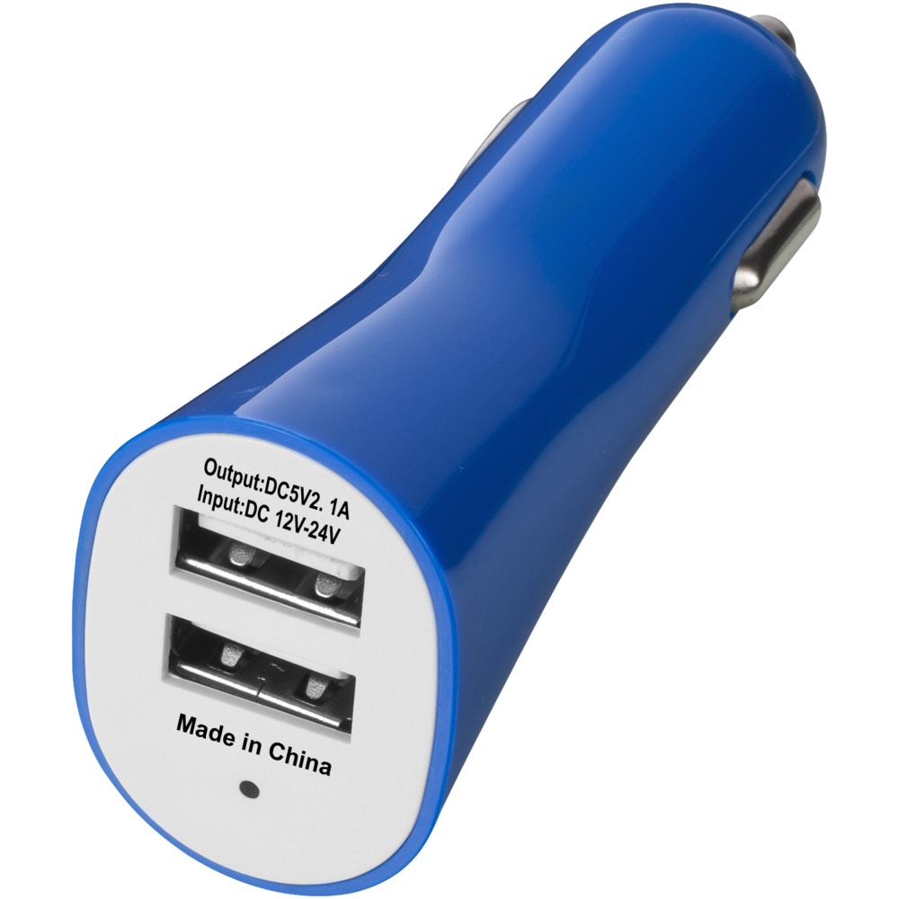 Logotrade promotional item image of: Pole dual car adapter, blue