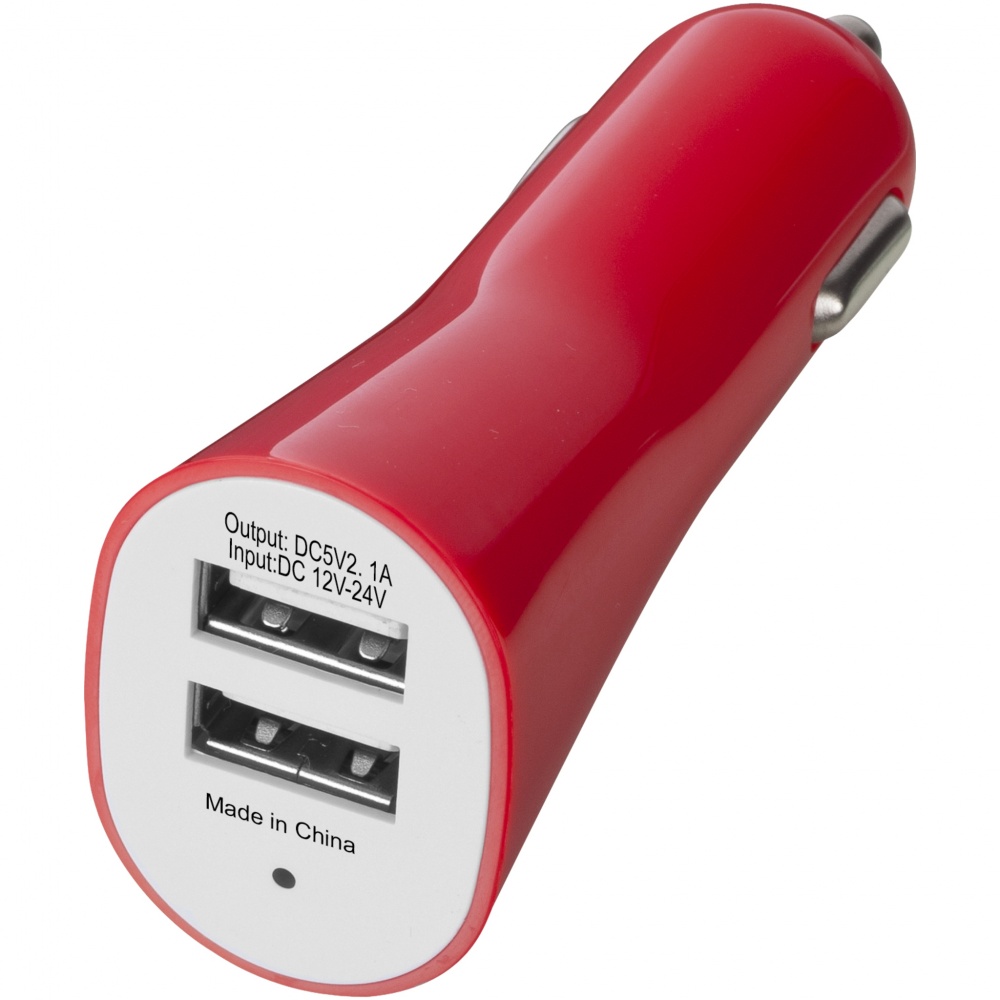 Logotrade promotional product image of: Pole dual car adapter, red