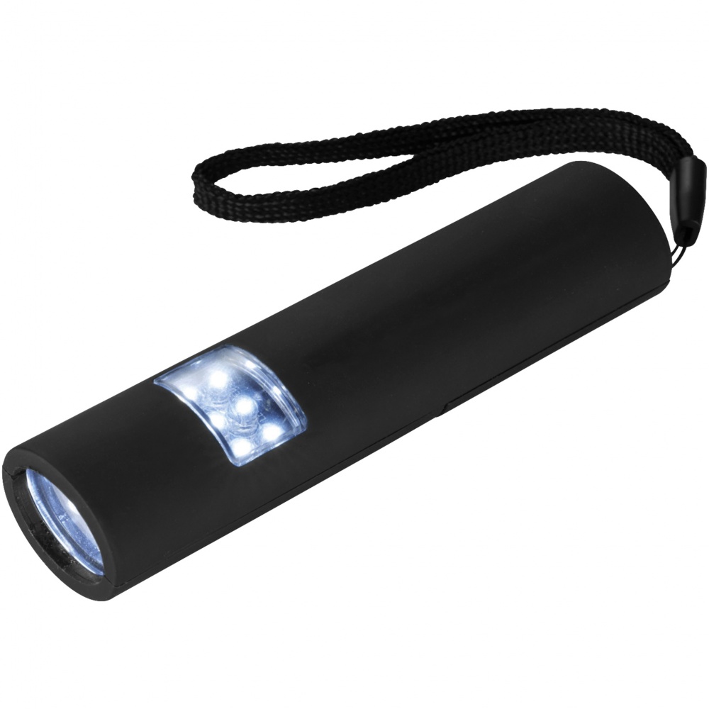 Logo trade promotional merchandise image of: Magnetic LED flashlight, black