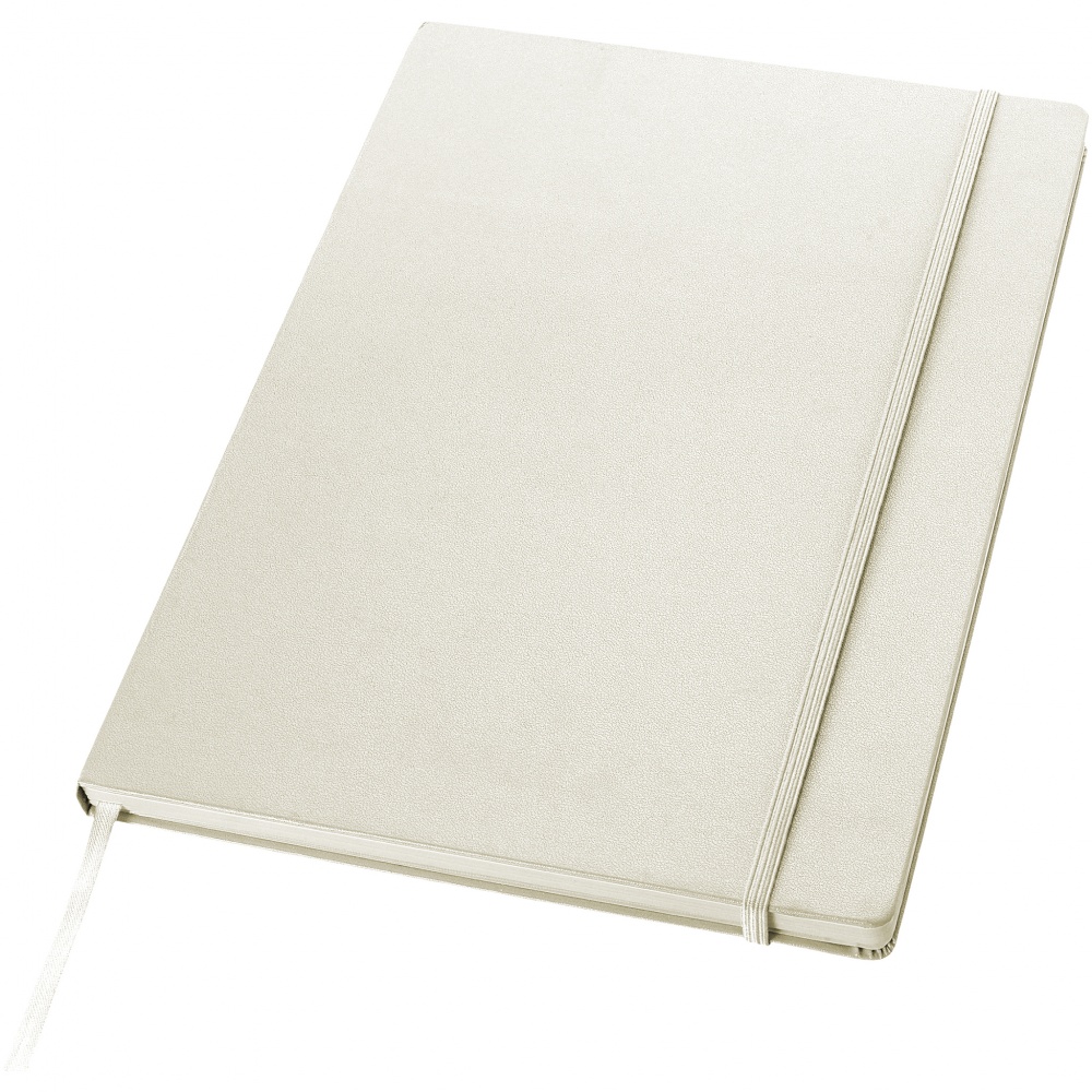 Logo trade advertising products image of: Executive A4 hard cover notebook, white